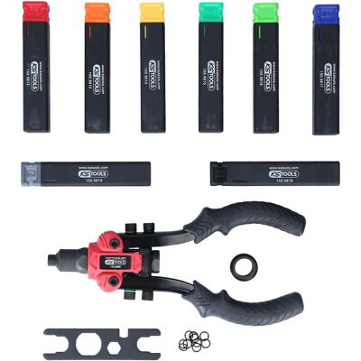 KS Tools, Nietzange + Nietgerät, 3 in 1 Nietzangen-Satz, 15-tlg KS Tools, Nietzange + Nietgerät, 3 in 1 Nietzangen-Satz, 15-tlg