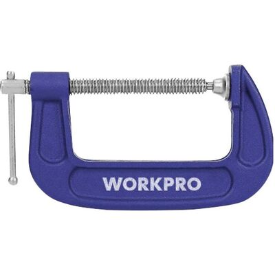 Workpro, Schraubstock + Zwinge, 100 mm C-klemme (100 mm) Workpro, Schraubstock + Zwinge, 100 mm C-klemme (100 mm)