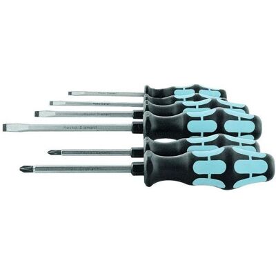 Wera, Schraubenzieher, Werkstatt-Schraubendreher-Sortiment, 6-teilig für Schlitz und Pozidriv (Schlitz) Wera, Schraubenzieher, Werkstatt-Schraubendreher-Sortiment, 6-teilig für Schlitz und Pozidriv (Schlitz)