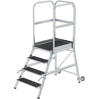 Günzburger, Leiter + Gerüst, Podesttreppe einseitig begehbar mit Rollen & Griffen Korrundbesch. R13 4 Stufen (Gerüst, 141 cm) Günzburger, Leiter + Gerüst, Podesttreppe einseitig begehbar mit Rollen & Griffen Korrundbesch. R13 4 Stufen (Gerüst, 141 cm)