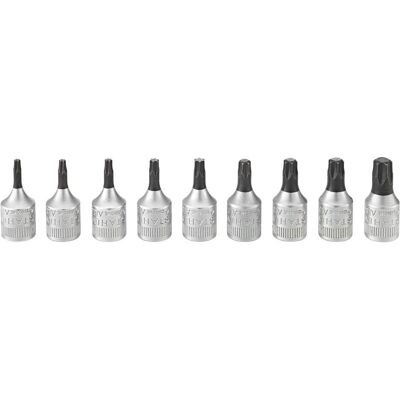 Stahlwille, Steckschlüssel + Stecknuss, Satz Schraubendreher-Einsätze für Torx, 1/4 Zoll-Vierkant 9-teilig Stahlwille, Steckschlüssel + Stecknuss, Satz Schraubendreher-Einsätze für Torx, 1/4 Zoll-Vierkant 9-teilig