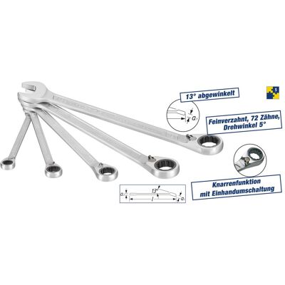HAZET, Schraubenschlüssel, Knarren Ring-Maulschlüssel Satz 606/5 ∙ Aussen Doppel-Sechskant-Tractionsprofil ∙ 8 - 19 ∙ Anz… (10 mm, 13 mm, 17 mm, 19 mm, 8 mm) HAZET, Schraubenschlüssel, Knarren Ring-Maulschlüssel Satz 606/5 ∙ Aussen Doppel-Sechskant-Tractionsprofil ∙ 8 - 19 ∙ Anz… (10 mm, 13 mm, 17 mm, 19 mm, 8 mm)