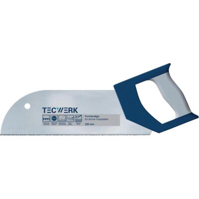 Tecwerk, Handsäge, Furniersäge Blattlänge 325 mm Zähne per Zoll 15 2-Komponentenkomfortgriff für dünne Holzplatten Tecwerk, Handsäge, Furniersäge Blattlänge 325 mm Zähne per Zoll 15 2-Komponentenkomfortgriff für dünne Holzplatten