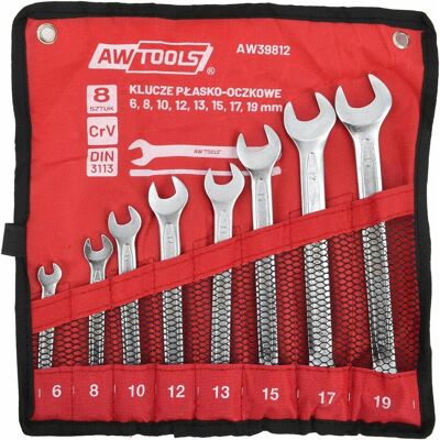 Awtools, Schraubenschlüssel, AW KLUCZ PŁASKO-OCZKOWY KPL. 8szt./6mm-19mm (19 mm, 6 mm) Awtools, Schraubenschlüssel, AW KLUCZ PŁASKO-OCZKOWY KPL. 8szt./6mm-19mm (19 mm, 6 mm)