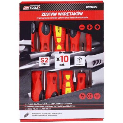 Awtools, Schraubenzieher, AW ZESTAW WKRĘTAKÓW S2 / 10szt. (Kreuzschlitz) Awtools, Schraubenzieher, AW ZESTAW WKRĘTAKÓW S2 / 10szt. (Kreuzschlitz)
