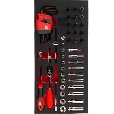 RS PRO, Steckschlüssel + Stecknuss, 52pc 1/4'' Drive Socket and Hex Key Set (10 mm, 11 mm, 12 mm, 13 mm, 4 mm, 4.5 mm, 5 mm, 5.5 mm, 6 mm, 7 mm, 8 mm, 9 mm) RS PRO, Steckschlüssel + Stecknuss, 52pc 1/4'' Drive Socket and Hex Key Set (10 mm, 11 mm, 12 mm, 13 mm, 4 mm, 4.5 mm, 5 mm, 5.5 mm, 6 mm, 7 mm, 8 mm, 9 mm)