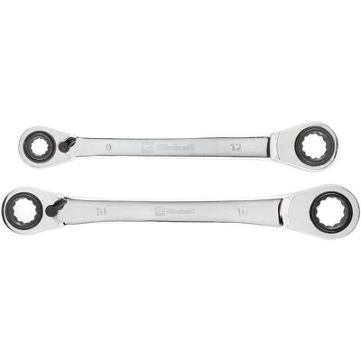 Einhell, Schraubenschlüssel, Podwójne Klucze Oczkowe Z Grzechotką 2 Szt. (10 mm, 11 mm, 12 mm, 13 mm, 14 mm, 15 mm, 16 mm, 17 mm, 18 mm, 19 mm, 8 mm, 9 mm) Einhell, Schraubenschlüssel, Podwójne Klucze Oczkowe Z Grzechotką 2 Szt. (10 mm, 11 mm, 12 mm, 13 mm, 14 mm, 15 mm, 16 mm, 17 mm, 18 mm, 19 mm, 8 mm, 9 mm)