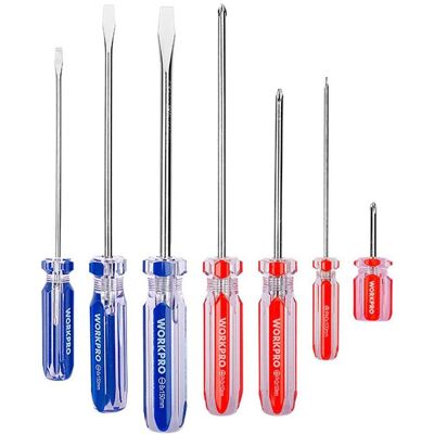 Workpro, Schraubenzieher, Screwdrivers with glass handle, 7-piece set (Schlitz) Workpro, Schraubenzieher, Screwdrivers with glass handle, 7-piece set (Schlitz)