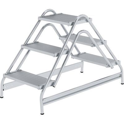 MUNK Aluminium-Arbeitspodest, 3 Stufen, Beidseitiger Zugang - Leiterplattform MUNK Aluminium-Arbeitspodest, 3 Stufen, Beidseitiger Zugang - Leiterplattform