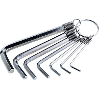 Cimco, Sechskantschlüssel, Sechskant-Stiftschlüssel-Satz DIN 911 8-teilig, aus Chrom-Vanadium-Stahl Cimco, Sechskantschlüssel, Sechskant-Stiftschlüssel-Satz DIN 911 8-teilig, aus Chrom-Vanadium-Stahl