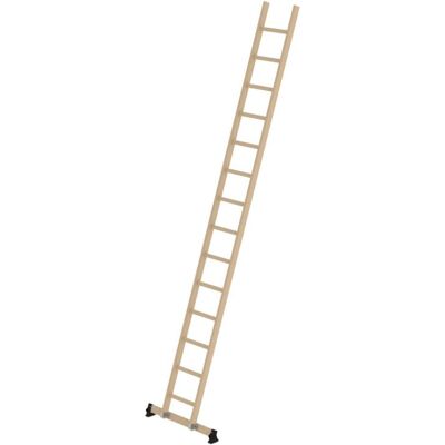 Günzburger Steigtechnik MUNK Holz-Anlegeleiter mit nivello-Traverse 14 Sprossen - Leiter Günzburger Steigtechnik MUNK Holz-Anlegeleiter mit nivello-Traverse 14 Sprossen - Leiter