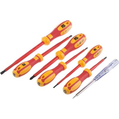 RS PRO, Schraubenzieher, 7PC VDE Set Phillips & Slotted RS PRO, Schraubenzieher, 7PC VDE Set Phillips & Slotted