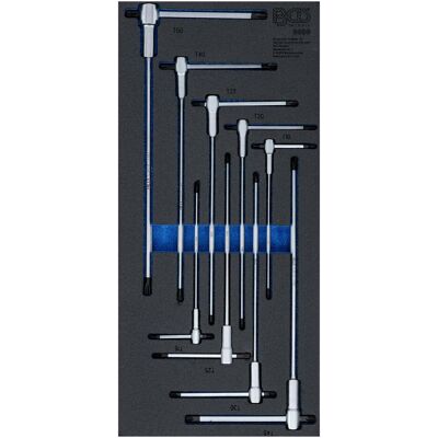 BGS, Zubehör Werkzeugaufbewahrung, Werkstattwageneinlage 1/3: Schraubendreher-Satz mit T-Gleitgriff T-Profil (für Torx) T10 - T5... BGS, Zubehör Werkzeugaufbewahrung, Werkstattwageneinlage 1/3: Schraubendreher-Satz mit T-Gleitgriff T-Profil (für Torx) T10 - T5...