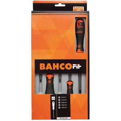 Schraubenzieher, BahcoFIT Satz Schraubendreher für TORX-Schrauben, manipulationssicher, mit Gummigriff - 5-teilig (TX) Schraubenzieher, BahcoFIT Satz Schraubendreher für TORX-Schrauben, manipulationssicher, mit Gummigriff - 5-teilig (TX)