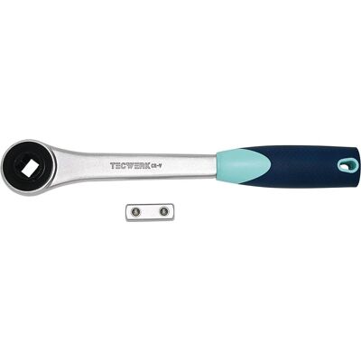 Tecwerk, Ratsche, Durchsteckknarre 1/2 ″ 30 Zähne Länge 270 mm mit umsteckbaren Vierkant (1/2") Tecwerk, Ratsche, Durchsteckknarre 1/2 ″ 30 Zähne Länge 270 mm mit umsteckbaren Vierkant (1/2")