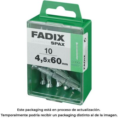 Fadix, Schraubenschlüssel, Box m 10 Stück. cp Nagel gestreift Stahl 4,5x60mm Fadix, Schraubenschlüssel, Box m 10 Stück. cp Nagel gestreift Stahl 4,5x60mm