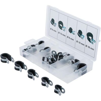 BGS, Schlauchanschluss + Schlauchverbinder, Gummierte Schlauchklemmen-Sortiment Ø 6 - 16 mm 18-tlg. (Schlauchklemme) BGS, Schlauchanschluss + Schlauchverbinder, Gummierte Schlauchklemmen-Sortiment Ø 6 - 16 mm 18-tlg. (Schlauchklemme)