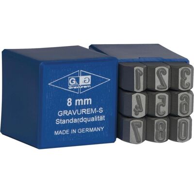 BETA, Werkzeugkoffer, GRAVUREM-S Standard Schlagzahlen, Schlagstempel, Prägestempel, Einschlagzahlen - Zahlen 0-9 / 12mm (9 Teile) BETA, Werkzeugkoffer, GRAVUREM-S Standard Schlagzahlen, Schlagstempel, Prägestempel, Einschlagzahlen - Zahlen 0-9 / 12mm (9 Teile)