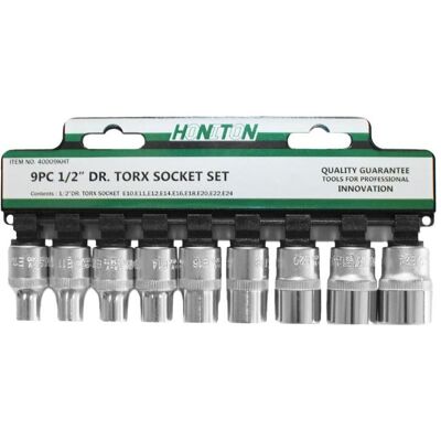 Honiton, Steckschlüssel + Stecknuss, NASADKI 9cz. 1/2" TORX 4009 (1/2") Honiton, Steckschlüssel + Stecknuss, NASADKI 9cz. 1/2" TORX 4009 (1/2")