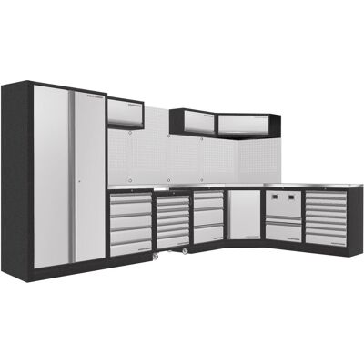 Kraftwerk, Werkstattschrank, Mobilio 7er Kombi Werkstatt-Schrankwand Edelstahl (48.80 cm, 200 cm) Kraftwerk, Werkstattschrank, Mobilio 7er Kombi Werkstatt-Schrankwand Edelstahl (48.80 cm, 200 cm)