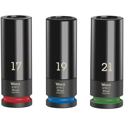 Wera, Steckschlüssel + Stecknuss, Wheel Impaktor C Set 1 (17 mm, 19 mm, 21 mm) Wera, Steckschlüssel + Stecknuss, Wheel Impaktor C Set 1 (17 mm, 19 mm, 21 mm)