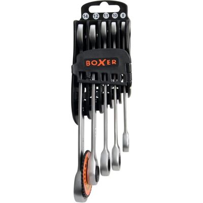Boxer, Schraubenschlüssel, Skraldenøglesaet - 5 stk. (10 mm, 11 mm, 12 mm, 14 mm, 8 mm) Boxer, Schraubenschlüssel, Skraldenøglesaet - 5 stk. (10 mm, 11 mm, 12 mm, 14 mm, 8 mm)