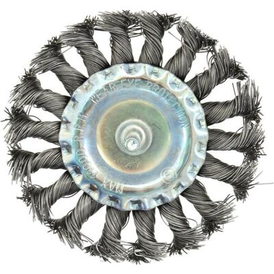 GEKO, Schleifmittel, Rundgeflechtbürste, 100mm, Welldraht S 0,5mm, Stiel 6mm (0,5mm) GEKO, Schleifmittel, Rundgeflechtbürste, 100mm, Welldraht S 0,5mm, Stiel 6mm (0,5mm)