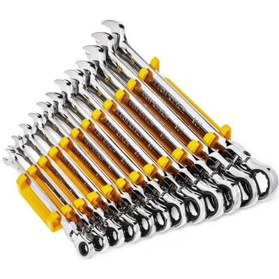 Gear Wrench, Schraubenschlüssel, 12-kant Gelenk-Ratschen-Ringmaulschlüssel-Satz, 90Z, 12-tlg. Gear Wrench, Schraubenschlüssel, 12-kant Gelenk-Ratschen-Ringmaulschlüssel-Satz, 90Z, 12-tlg.