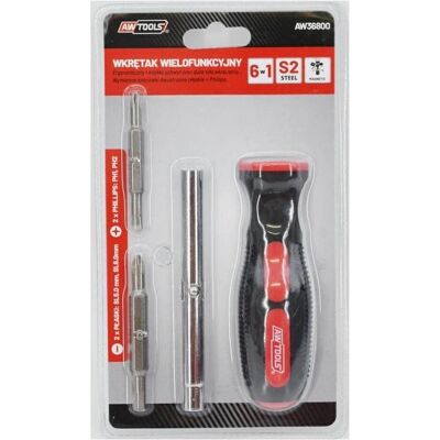 Awtools, Schraubenzieher, doppelt -seitens Schraubendreher+Tipps 6in1 (Schlitz) Awtools, Schraubenzieher, doppelt -seitens Schraubendreher+Tipps 6in1 (Schlitz)