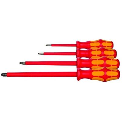 Wera, Schraubenzieher, Elektriker-Schraubendreher-Satz für Pozidriv, mit Kraftform-Heft vollisoliert Wera, Schraubenzieher, Elektriker-Schraubendreher-Satz für Pozidriv, mit Kraftform-Heft vollisoliert