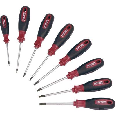 Kraftwerk, Schraubenzieher, 8-t TX-Schraubendrehersatz mit Bohrung (Pin-torx) Kraftwerk, Schraubenzieher, 8-t TX-Schraubendrehersatz mit Bohrung (Pin-torx)