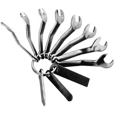 Bahco Schraubenschlüssel, Satz metrischer Magneto-Doppelmaulschlüssel auf Ring, verchromt (4.5 mm, 5.5 mm, 6.5 mm, 7.5 mm) Bahco Schraubenschlüssel, Satz metrischer Magneto-Doppelmaulschlüssel auf Ring, verchromt (4.5 mm, 5.5 mm, 6.5 mm, 7.5 mm)