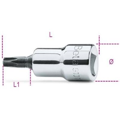 BETA, Steckschlüssel + Stecknuss, 009100523 Torx Schroevendraaierdoppen T30 BETA, Steckschlüssel + Stecknuss, 009100523 Torx Schroevendraaierdoppen T30
