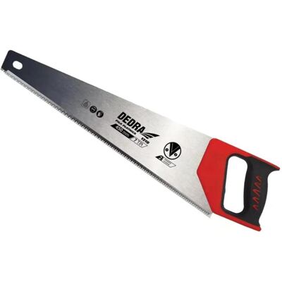 Dedra, Handsäge, Sägeblatt 450 mm, gummierter Griff, gehärtete Zähne – 1218 Dedra, Handsäge, Sägeblatt 450 mm, gummierter Griff, gehärtete Zähne – 1218