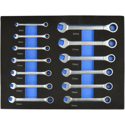 GEKO - Kombischlüssel mit Ratsche 13-tlg. 12-8mm - Wrench set GEKO - Kombischlüssel mit Ratsche 13-tlg. 12-8mm - Wrench set