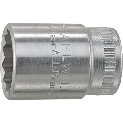Stahlwille, Steckschlüssel + Stecknuss, 12-kant Steckschlüss 1/2DRx22mm (22 mm) Stahlwille, Steckschlüssel + Stecknuss, 12-kant Steckschlüss 1/2DRx22mm (22 mm)
