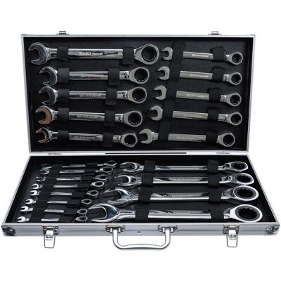 BGS, Schraubenschlüssel, Ratschenring-Maulschlüssel-Satz (10 mm, 11 mm, 12 mm, 13 mm, 14 mm, 15 mm, 16 mm, 17 mm, 18 mm, 19 mm, 20 mm, 21 mm, 22 mm, 23 mm, 24 mm, 27 mm, 30 mm, 32 mm, 6 mm, 7 mm, 8 mm, 9 mm) BGS, Schraubenschlüssel, Ratschenring-Maulschlüssel-Satz (10 mm, 11 mm, 12 mm, 13 mm, 14 mm, 15 mm, 16 mm, 17 mm, 18 mm, 19 mm, 20 mm, 21 mm, 22 mm, 23 mm, 24 mm, 27 mm, 30 mm, 32 mm, 6 mm, 7 mm, 8 mm, 9 mm)