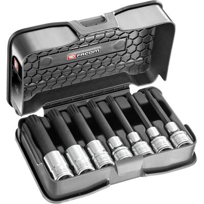 Facom, Steckschlüssel + Stecknuss, Box mit Vielzahn Bit Satz lang 1/2" Facom, Steckschlüssel + Stecknuss, Box mit Vielzahn Bit Satz lang 1/2"
