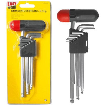EASY WORK Sechskant-Schlüsselsatz - 6 Stück, Kugelkopf, T-Griff EASY WORK Sechskant-Schlüsselsatz - 6 Stück, Kugelkopf, T-Griff