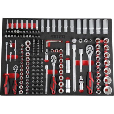 Stier, Steckschlüssel + Stecknuss, Steckschlüssel-Satz (10 mm, 11 mm, 12 mm, 13 mm, 14 mm, 15 mm, 16 mm, 17 mm, 18 mm, 19 mm, 20 mm, 21 mm, 22 mm, 24 mm, 27 mm, 30 mm, 32 mm, 4 mm, 5 mm, 6 mm, 7 mm, 8 mm, 9 mm) Stier, Steckschlüssel + Stecknuss, Steckschlüssel-Satz (10 mm, 11 mm, 12 mm, 13 mm, 14 mm, 15 mm, 16 mm, 17 mm, 18 mm, 19 mm, 20 mm, 21 mm, 22 mm, 24 mm, 27 mm, 30 mm, 32 mm, 4 mm, 5 mm, 6 mm, 7 mm, 8 mm, 9 mm)