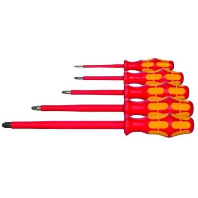 Wera, Schraubenzieher, Elektriker-Schraubendreher-Satz für Pozidriv, mit Kraftform-Heft vollisoliert Wera, Schraubenzieher, Elektriker-Schraubendreher-Satz für Pozidriv, mit Kraftform-Heft vollisoliert