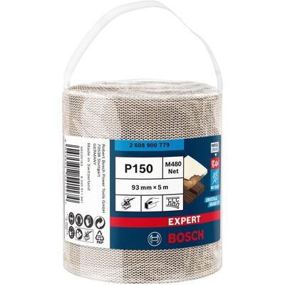 Bosch Professional Zubehör, Schleifmittel, EXPERT M480 Schleifnetzrolle, 93 mm, 5 m, G 150 (150) Bosch Professional Zubehör, Schleifmittel, EXPERT M480 Schleifnetzrolle, 93 mm, 5 m, G 150 (150)