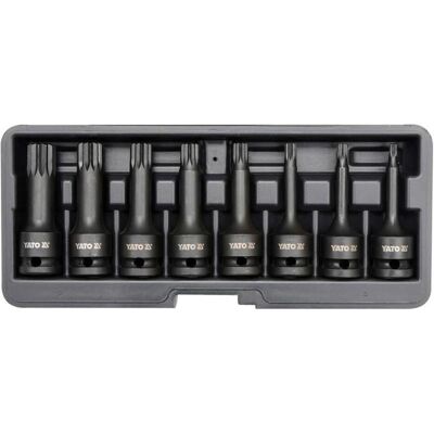 Yato, Steckschlüssel + Stecknuss, Impact Bit Socket Set Spline 8pcs 13 Yato, Steckschlüssel + Stecknuss, Impact Bit Socket Set Spline 8pcs 13