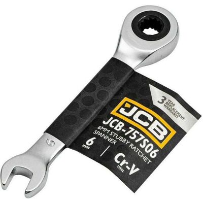JCB, Schraubenschlüssel, Kurzer Ratschen-Ringschlüssel 6 mm (6 mm) JCB, Schraubenschlüssel, Kurzer Ratschen-Ringschlüssel 6 mm (6 mm)