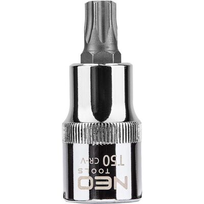 Neo, Steckschlüssel + Stecknuss, Torx-Einsatz auf 1/2" Steckdose, T50 x 55 mm Neo, Steckschlüssel + Stecknuss, Torx-Einsatz auf 1/2" Steckdose, T50 x 55 mm