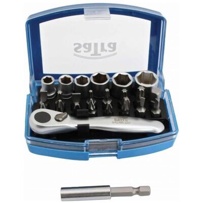 SATA, Bits, Bits und Steckschlüssel mit Ratsche - 24 Stück. SATA, Bits, Bits und Steckschlüssel mit Ratsche - 24 Stück.