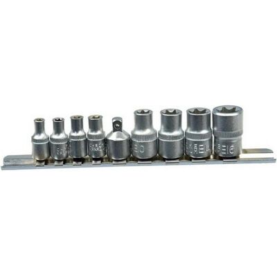 GEKO, Steckschlüssel + Stecknuss, Torx-Köpfe-Satz, 9-teilig, 1/4 und 3/8 (10 mm, 12 mm, 14 mm, 16 mm, 5 mm, 6 mm, 7 mm, 8 mm) GEKO, Steckschlüssel + Stecknuss, Torx-Köpfe-Satz, 9-teilig, 1/4 und 3/8 (10 mm, 12 mm, 14 mm, 16 mm, 5 mm, 6 mm, 7 mm, 8 mm)