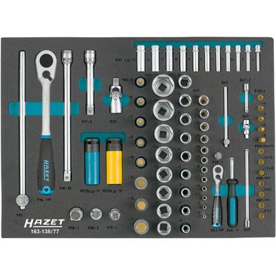 Hazet, Steckschlüssel + Stecknuss, Steckschlüssel Satz 163-138/77 ∙ Vierkant12,5 mm (1/2 Zoll), Vierkant6,3 mm (1/4 Zoll) ∙ Ausse… Hazet, Steckschlüssel + Stecknuss, Steckschlüssel Satz 163-138/77 ∙ Vierkant12,5 mm (1/2 Zoll), Vierkant6,3 mm (1/4 Zoll) ∙ Ausse…