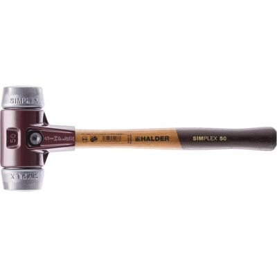 Halder, Hammer, Schonhammer SIMPLEX Länge 350mm Kopf-D.50mm hart Holz Weichmetall silber (1380 g) Halder, Hammer, Schonhammer SIMPLEX Länge 350mm Kopf-D.50mm hart Holz Weichmetall silber (1380 g)