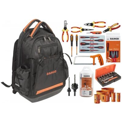 Bahco Werkzeugkoffer, PTA-BAG-ELECTRIC1 Gefüllter Rucksack electra 47-teilig Bahco Werkzeugkoffer, PTA-BAG-ELECTRIC1 Gefüllter Rucksack electra 47-teilig